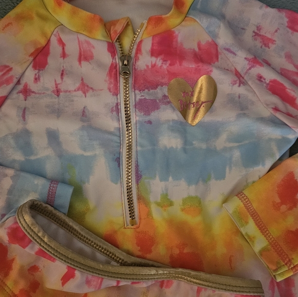 Betsey Johnson Tie-Dye Kids Swim Rashguard Set - Picture 2 of 8